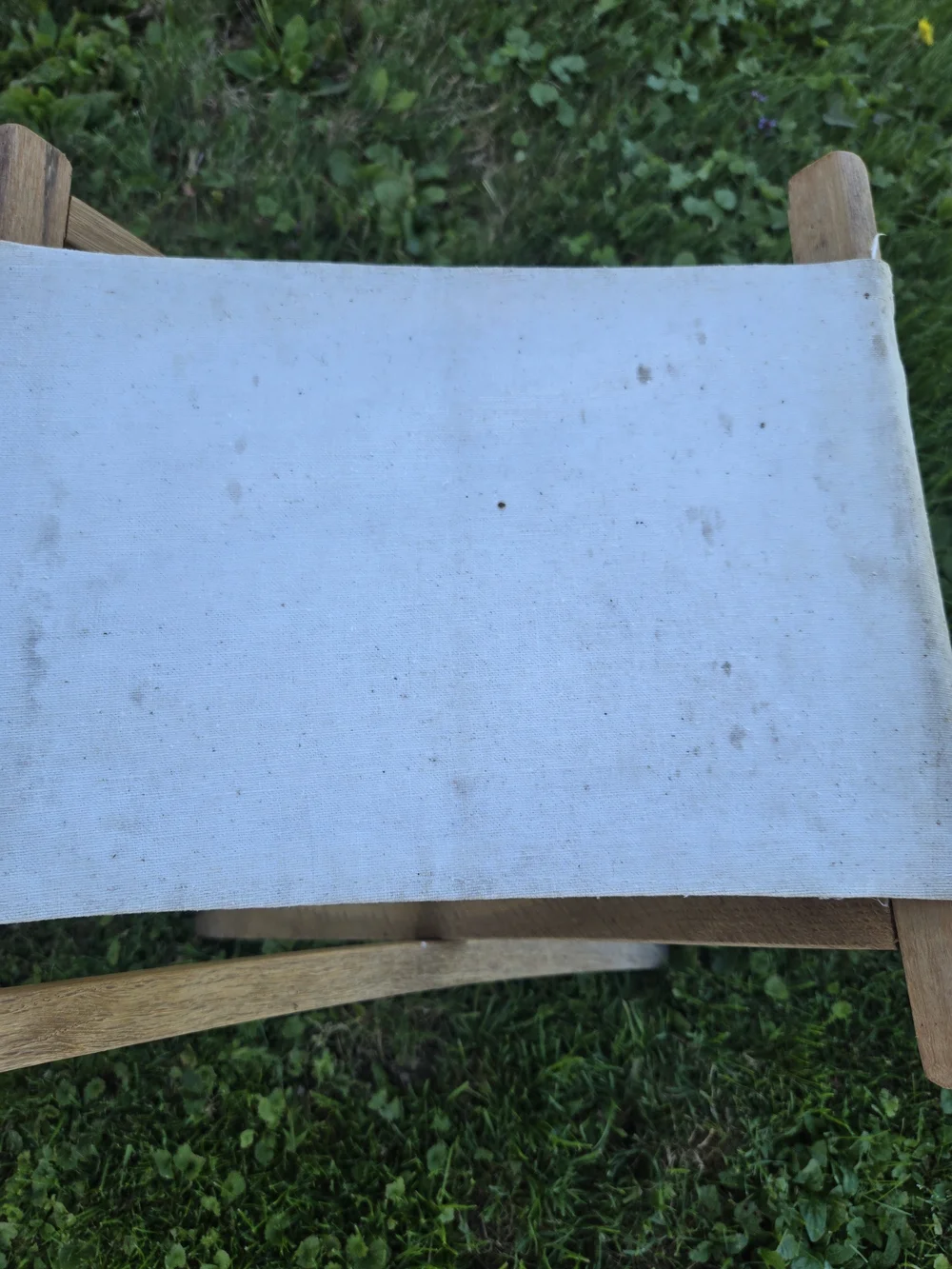 Canvas and Wood Folding Chairs, Pair Of 2